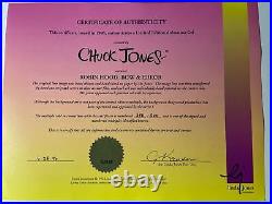 Chuck Jones Animation Cel Autograph Daffy Duck Bow & Error Daffy Porky Pig I15