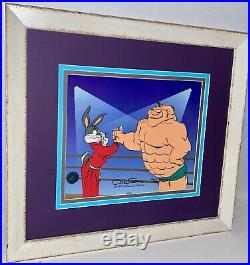 Chuck Jones Animation Cel Signed Bugs Bunny And Crusher Rare Warner Bros Cell