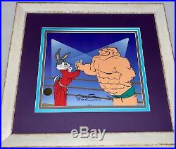 Chuck Jones Animation Cel Signed Bugs Bunny And Crusher Rare Warner Bros Cell