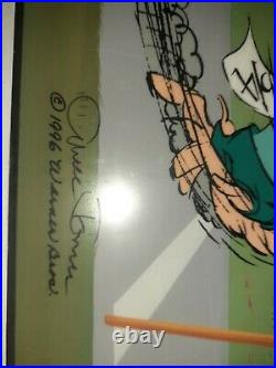 Chuck Jones Autographed Looney Toones Cartoon Cell Professionally Framed