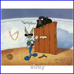 Chuck Jones BUGS & GULLI-BULL Bunny Hand Signed painted Looney Tunes cel COA