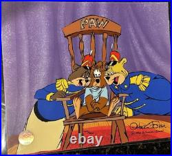 Chuck Jones Bear For Punishment Hand Signed painted Looney Tunes cel COA