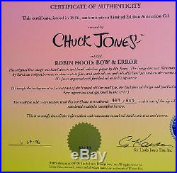 Chuck Jones Bow And Error Signed Animated Cel #437/500 Coa Daffy Duck/porky Pig
