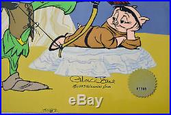 Chuck Jones Bow And Error Signed Animated Cel #441/500 Coa Daffy Duck/porky Pig