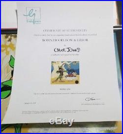 Chuck Jones Bow and Error Signed CEL Daffy Duck Looney Tunes Porky Pig with COA