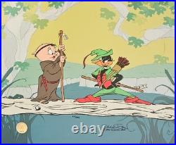 Chuck Jones Buck and a Quarter Staff Hand Signed painted Looney Tunes cel, COA