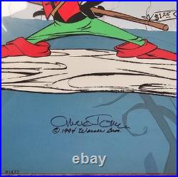 Chuck Jones Buck and a Quarter Staff Hand Signed painted Looney Tunes cel, COA
