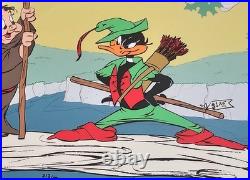 Chuck Jones Buck and a Quarter Staff Hand Signed painted Looney Tunes cel, COA