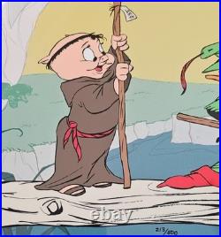 Chuck Jones Buck and a Quarter Staff Hand Signed painted Looney Tunes cel, COA