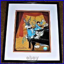 Chuck Jones Bugs And Daffy In Concert Hand Signed, Framed Matted Under Glass