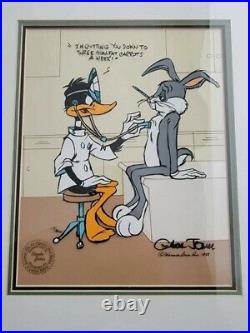 Chuck Jones Bugs Bunny Daffy Duck Limited Edition Animation Cell Signed 1988