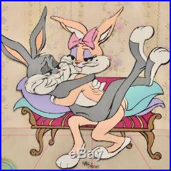 Chuck Jones Bugs Bunny & Mon Cherrie #486/500 Animation Cel, Signed & Framed