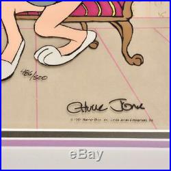 Chuck Jones Bugs Bunny & Mon Cherrie #486/500 Animation Cel, Signed & Framed