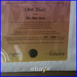 Chuck Jones Bugs Bunny Two Pair Hare 1994 Framed Signed Limited Edition Cel #