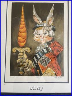 Chuck Jones Bunny Prince Charles Signed Numbered Print, Matted & Framed RARE