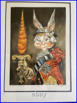Chuck Jones Bunny Prince Charles Signed Numbered Print, Matted & Framed RARE