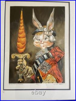 Chuck Jones Bunny Prince Charles Signed Numbered Print, Matted & Framed RARE