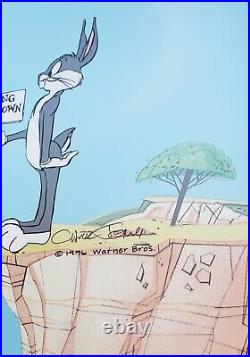 Chuck Jones COYOTE CROSSING Hand Painted LE Sericel Wile E. Coyote Bugs Bunny