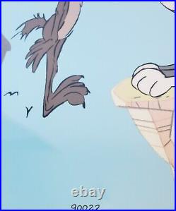 Chuck Jones COYOTE CROSSING Hand Painted LE Sericel Wile E. Coyote Bugs Bunny