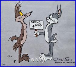 Chuck Jones COYOTE CROSSING Wile E Coyote Bugs Bunny Hand Grinded CEL Handsign