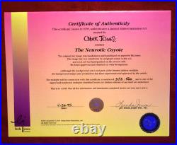 Chuck Jones Cel The Neurotic Coyote #343/500 Signed WithCOA