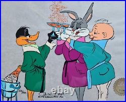 Chuck Jones Cheers! Farm Cel From 1992 Bugs Bunny Daffy Duck Lim. Hand Signed