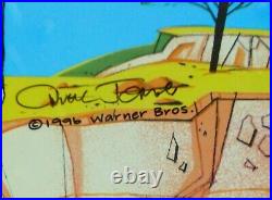Chuck Jones Coyote Crossing Bugs Bunny Hand Signed painted Looney Tunes cel COA