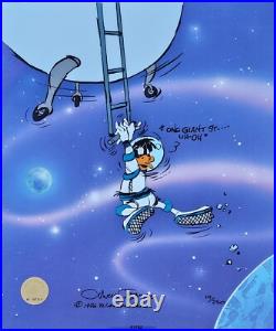 Chuck Jones DAFFY DUCK Looney Landing Hand Signed painted Looney Tunes cel COA