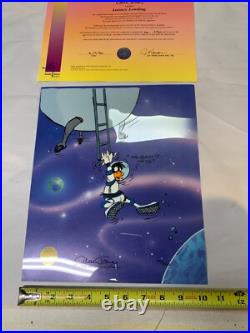 Chuck Jones DAFFY DUCK Looney Landing Hand Signed painted Looney Tunes cel COA