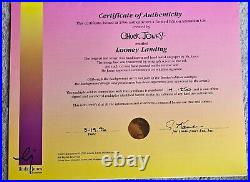 Chuck Jones DUFFY DUCK Looney Landing Hand Signed painted Looney Tunes cel COA