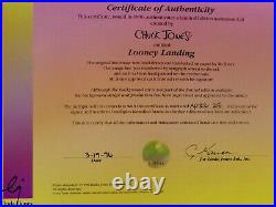 Chuck Jones DUFFY DUCK Looney Landing Hand Signed painted Looney Tunes cel COA