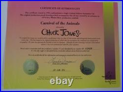 Chuck Jones Daffy Duck 1/1 signed Cel and Drawing Carnival of the Animals 1976
