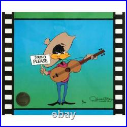 Chuck Jones Daffy Duck Sound Please Hand Signed painted Looney Tunes cel COA