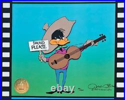 Chuck Jones Daffy Duck Sound Please Hand Signed painted Looney Tunes cel COA art