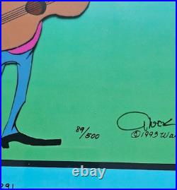Chuck Jones Daffy Duck Sound Please Hand Signed painted Looney Tunes cel COA art