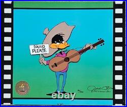 Chuck Jones Daffy Duck Sound Please Hand Signed painted Looney Tunes cel COA art