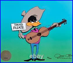 Chuck Jones Daffy Duck Sound Please Hand Signed painted Looney Tunes cel COA art