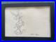 Chuck Jones Drawing On Antique Paper, Framed On Wood, Signed And Sealed