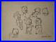 Chuck Jones Drawing on old paper (Handmade) signed and stamped artwork