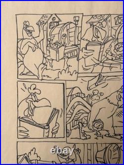 Chuck Jones Drawing on old paper (Handmade) signed and stamped artwork