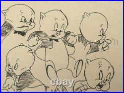 Chuck Jones Drawing on old paper (Handmade) signed and stamped artwork Chuck Jones Drawing on old paper (Handmade) signed and stamped artwork