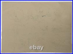 Chuck Jones Drawing on old paper (Handmade) signed and stamped artwork