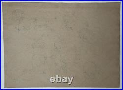 Chuck Jones Drawing on old paper (Handmade) signed and stamped artwork