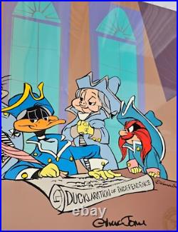 Chuck Jones Ducklaration of Independence Hand Signed painted Looney Tunes cel