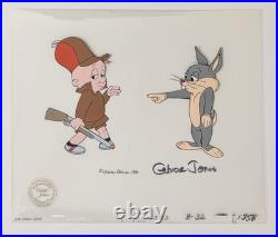 Chuck Jones Hand Painted Animation Cell Bugs Bunny Elmer Fudd Warner Brothers