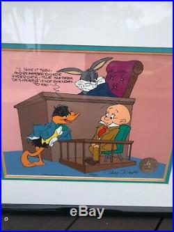 Chuck Jones Hand Painted Limited Edition Cel Dethpicable Courtroom Signed