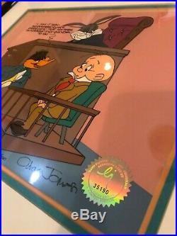 Chuck Jones Hand Painted Limited Edition Cel Dethpicable Courtroom Signed