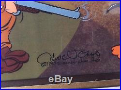 Chuck Jones Hand Painted Signed CelDaffy Beakhead with Elmer Fudd & Daffy Duck