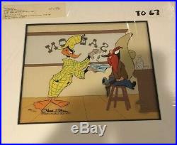 Chuck Jones Hand Painted Signed Cell. Limited Edition Daffy & Yosemite Sam