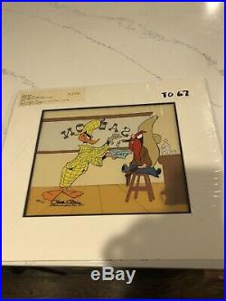 Chuck Jones Hand Painted Signed Cell. Limited Edition Daffy & Yosemite Sam